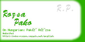 rozsa pako business card